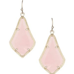 Alex Gold Drop Earrings in Rose Quartz